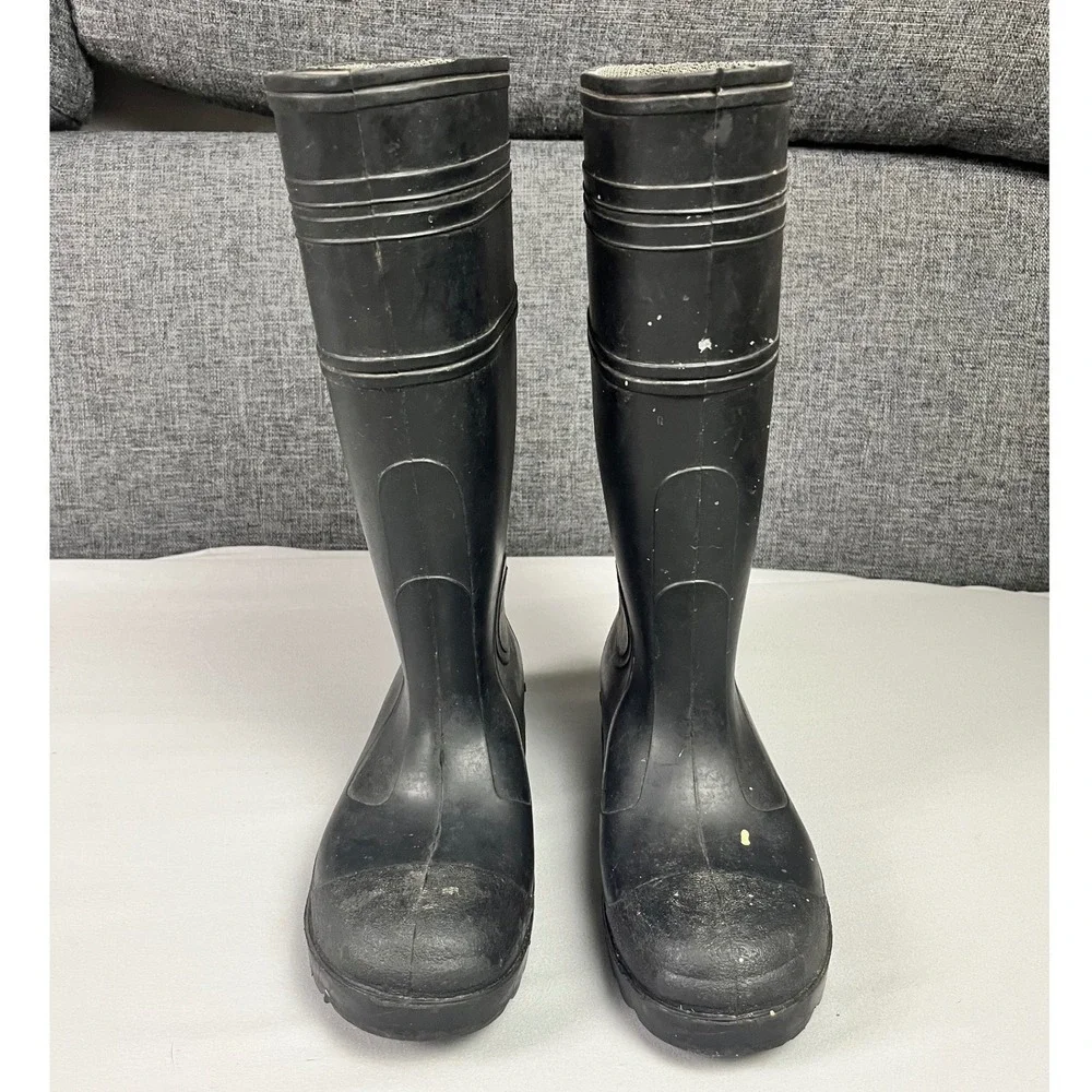 LaCrosse Mens Black Rubber Work Boots Made in USA Waterproof Rain Mud Size 7